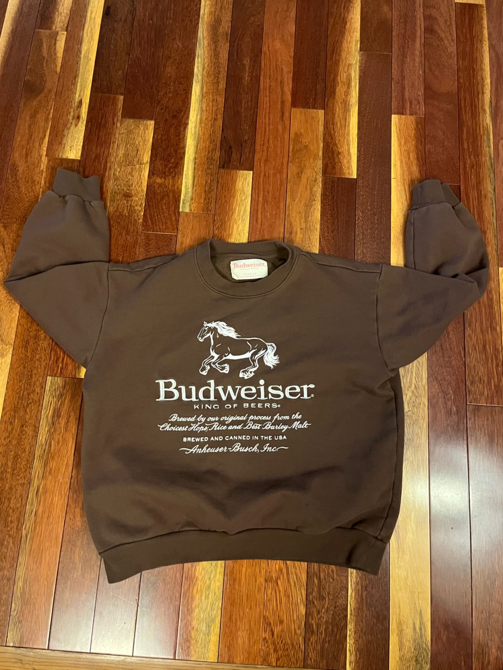 PacSun Budweiser Brown Graphic Sweatshirt Size Medium